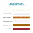 10-11 Комплект светодиодной ленты 12В с аксессуарами (блок, коннектор), smd 3528, 60 д/м, IP20, 5м, теплый белый