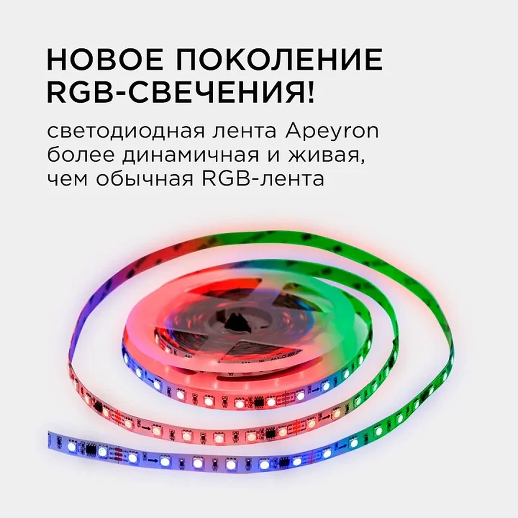 10-93 Комплект адресной светодиодной ленты 24В, 14,4Вт/м, smd5050, 60д/м, IP20, ширина подложки 10мм(белая), 5м, RGB