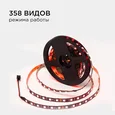 10-94 Комплект адресной светодиодной ленты 24В, 14,4Вт/м, smd5050, 60д/м, IP20, ширина подложки 10мм(черная), 5м, RGB