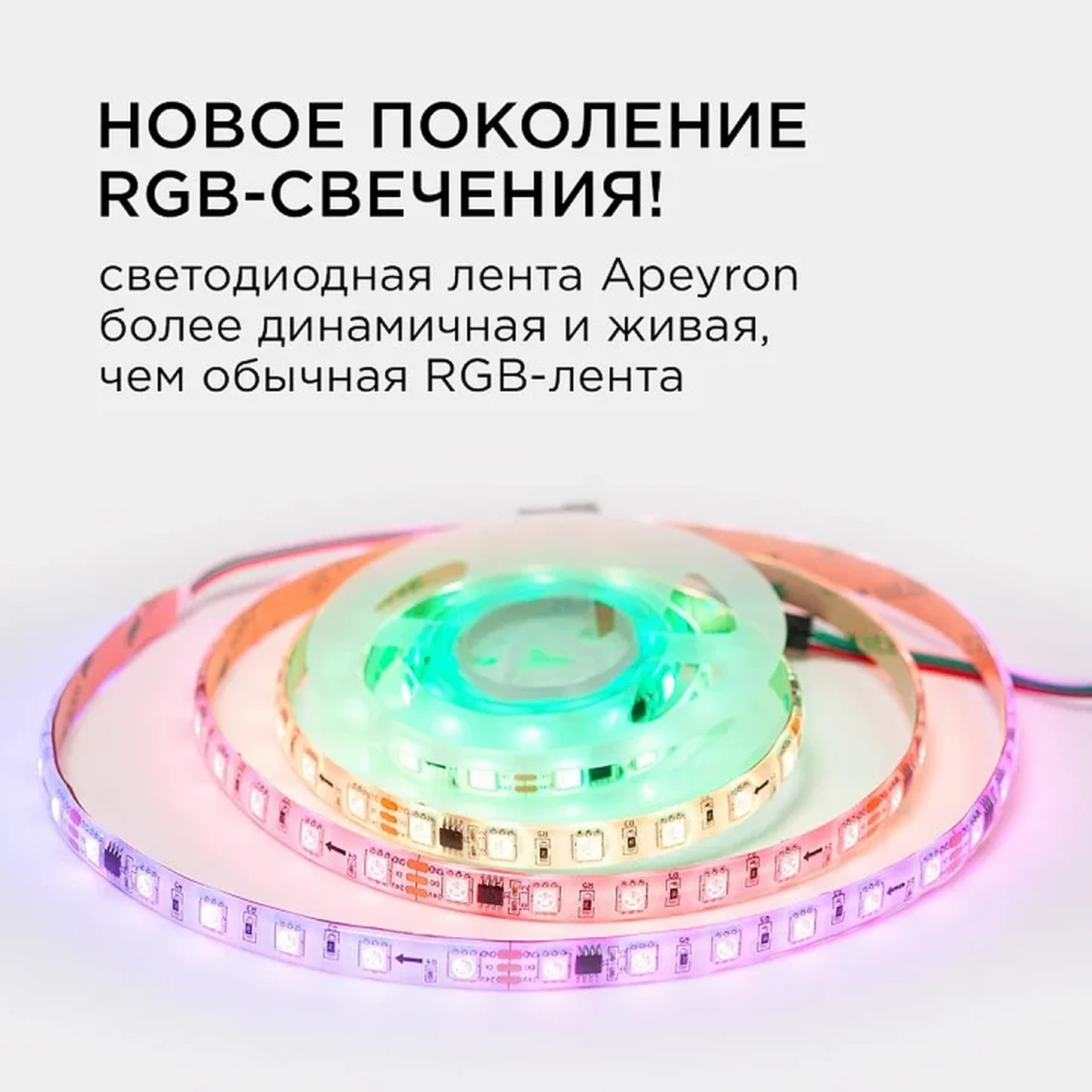 10-95 Комплект адресной светодиодной ленты 24В, 14,4Вт/м, smd5050, 60д/м, IP65, ширина подложки 10мм(белая), 2м, RGB