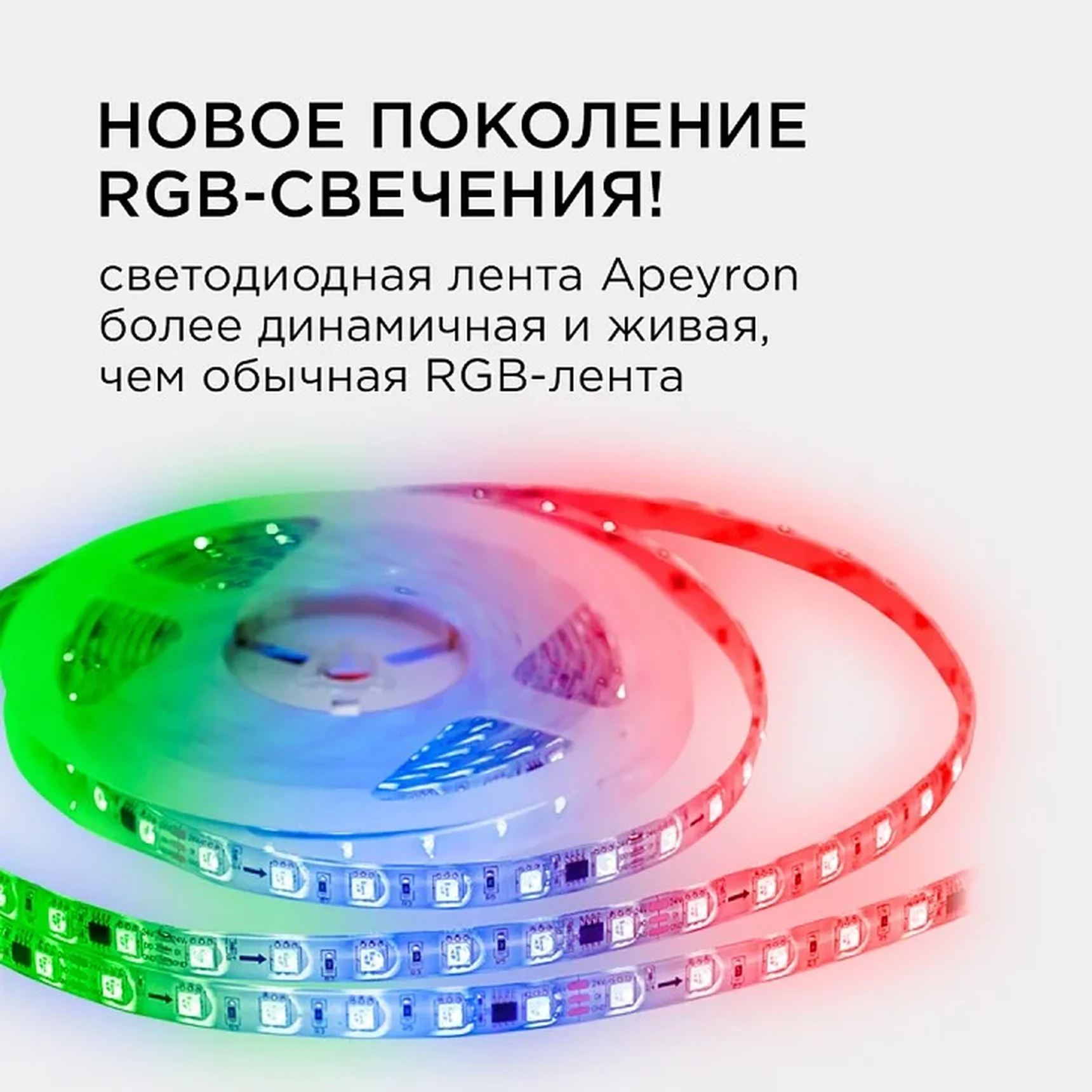 10-96 Комплект адресной светодиодной ленты 24В, 14,4Вт/м, smd5050, 60д/м, IP65, ширина подложки 10мм(белая), 5м, RGB