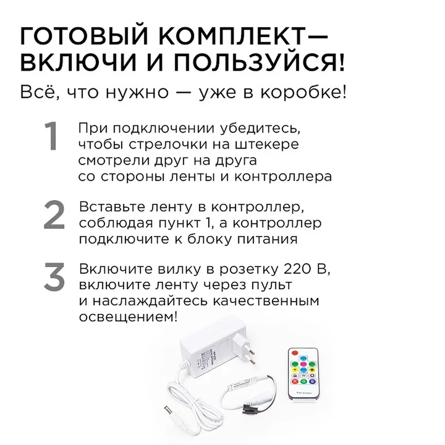 10-96 Комплект адресной светодиодной ленты 24В, 14,4Вт/м, smd5050, 60д/м, IP65, ширина подложки 10мм(белая), 5м, RGB