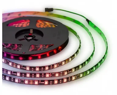 10-98 Комплект адресной светодиодной ленты 24В, 14,4Вт/м, smd5050, 60д/м, IP65, ширина подложки 10мм(черная), 5м, RGB