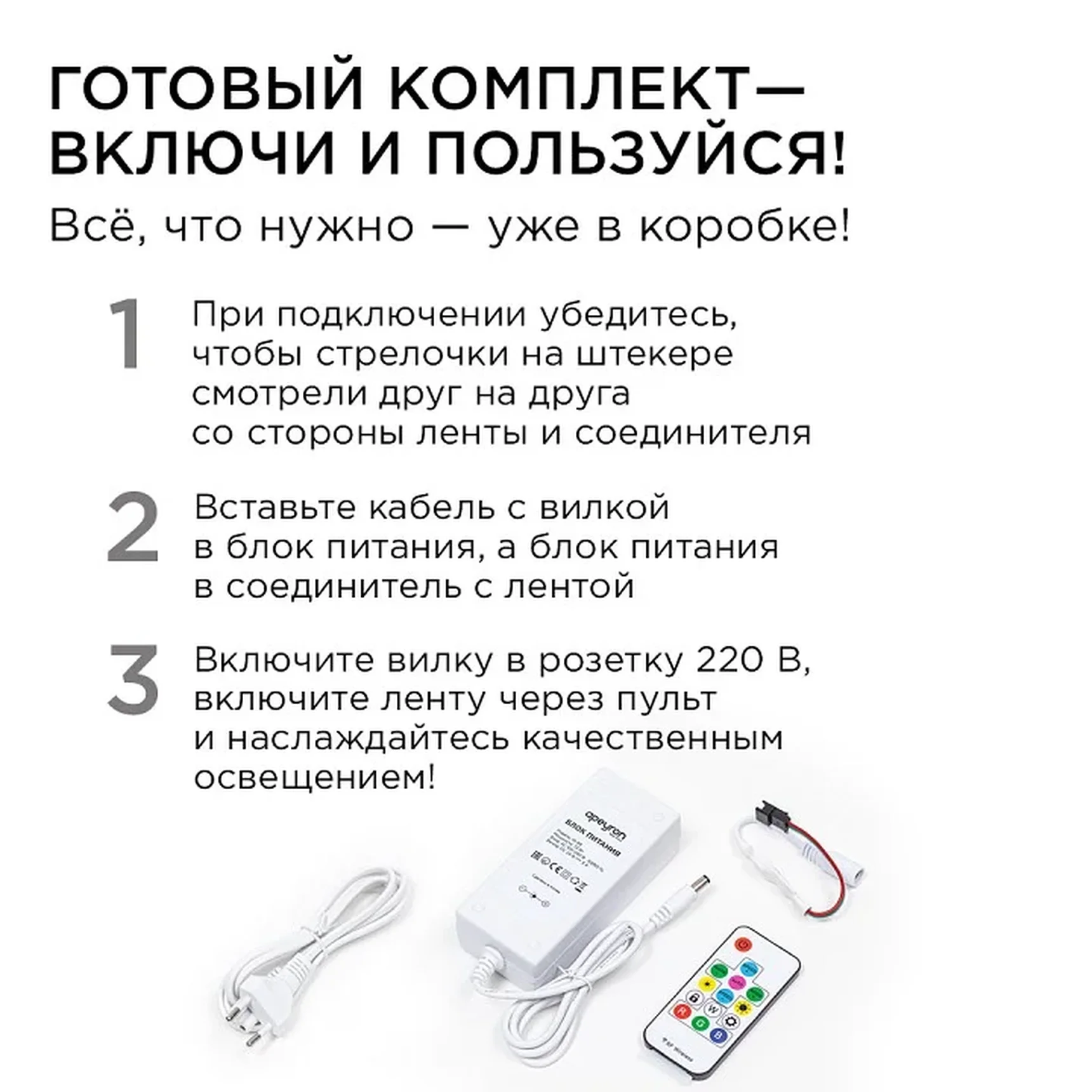 10-99 Комплект адресной светодиодной ленты 24В, 14,4Вт/м, smd5050, 60д/м, IP20, ширина подложки 10мм(белая), 10м, RGB