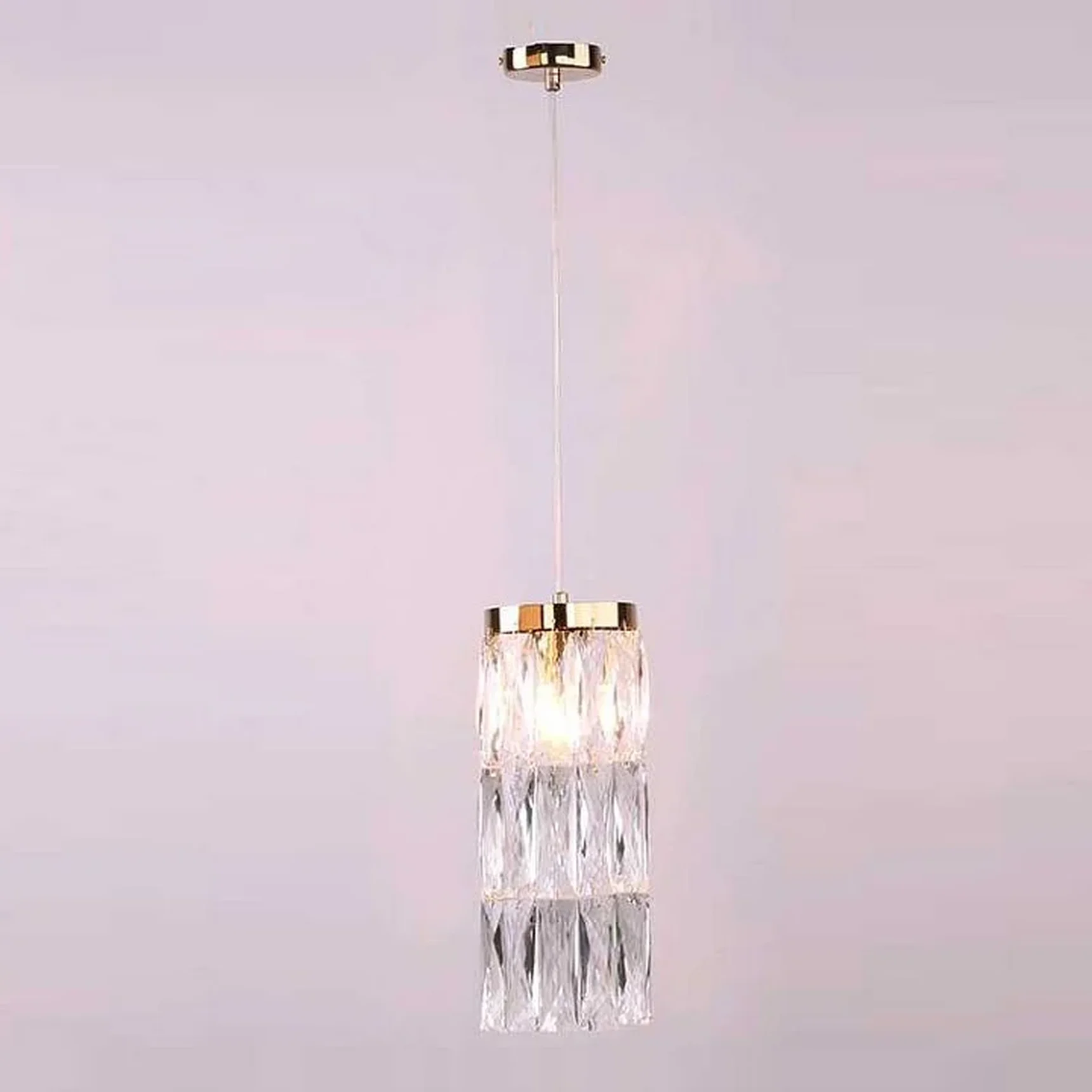 NEWPORT 10120 10121/S gold, Подвесной светильник, Polished champagne gold Clear crystal D12*H31,5 cm E27 1*60W шнур 2,5 м