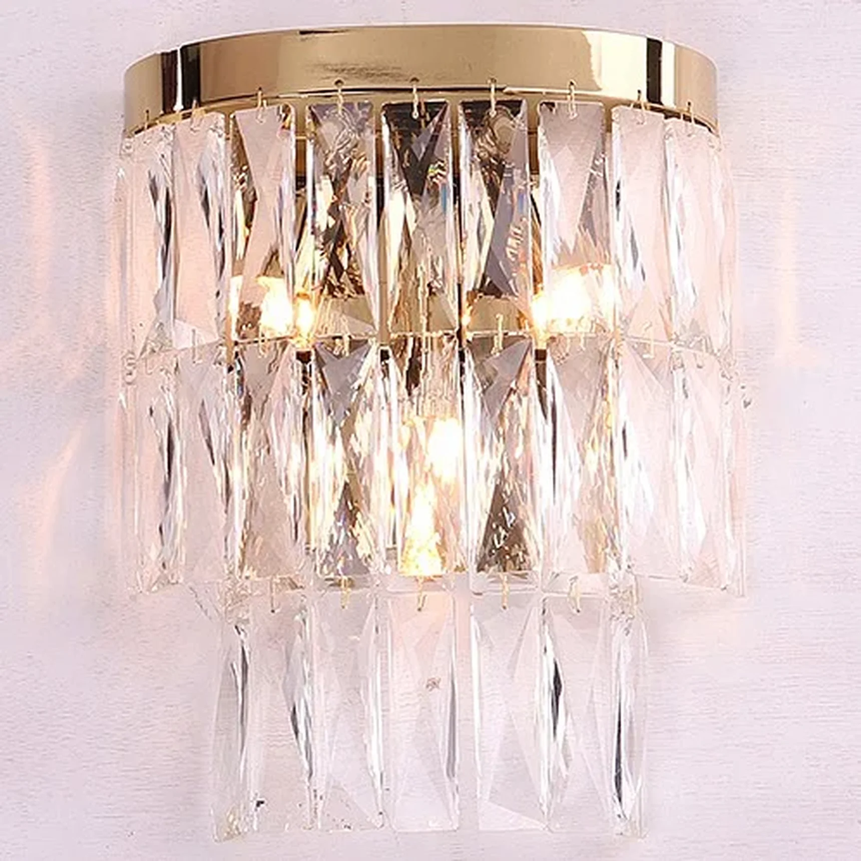 NEWPORT 10120 10123/A new gold , Бра, Polished champagne gold Clear crystal L27*H34*Sp13.5 cm G9 3*25W