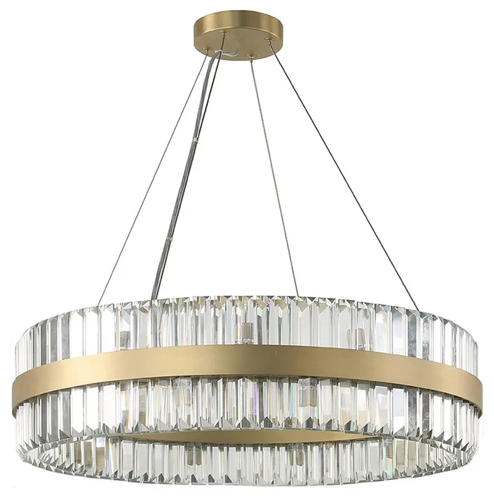 NEWPORT 10240 10241/60, Подвесной светильник, Brass Clear crystal D60*H15 cm G4 LED 24*4W