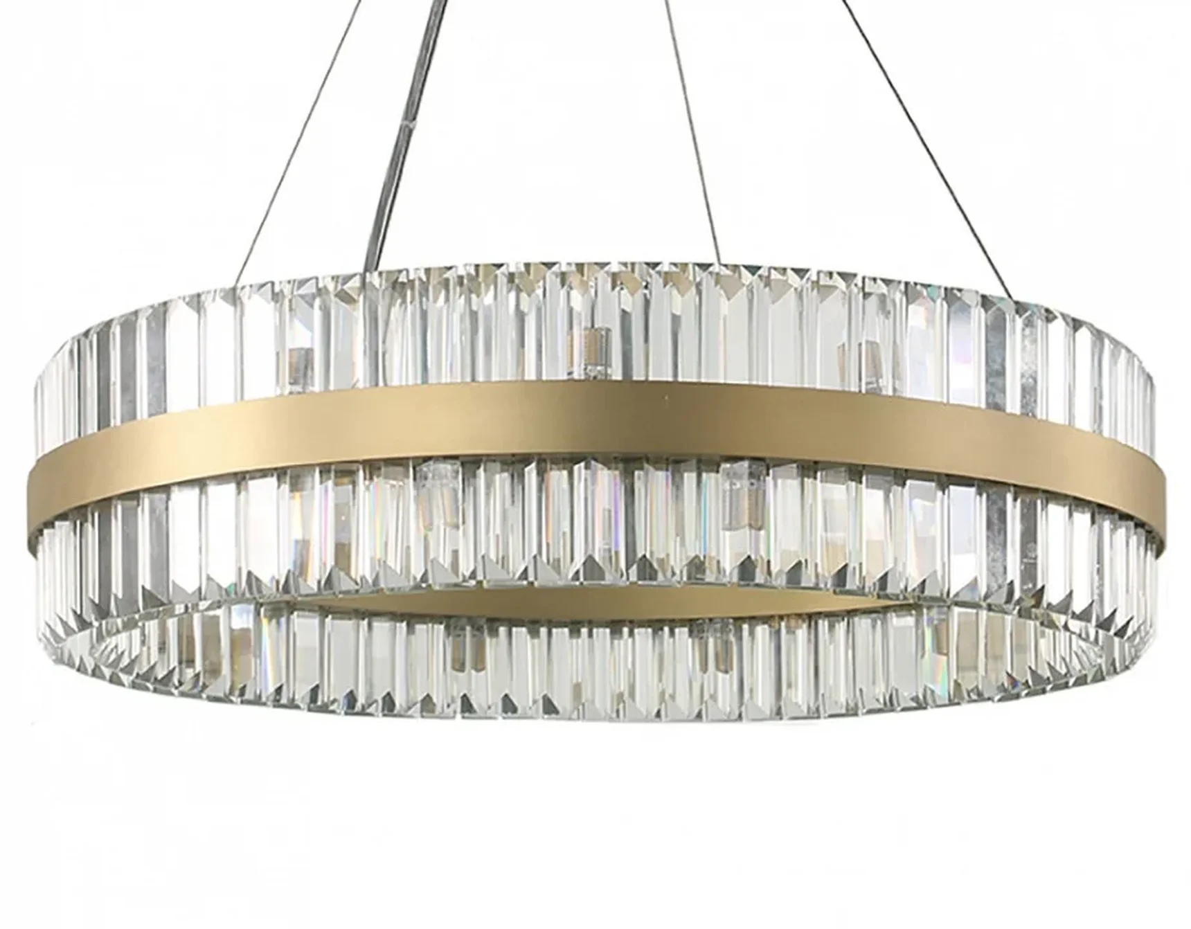NEWPORT 10240 10241/60, Подвесной светильник, Brass Clear crystal D60*H15 cm G4 LED 24*4W