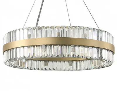 NEWPORT 10240 10241/60, Подвесной светильник, Brass Clear crystal D60*H15 cm G4 LED 24*4W
