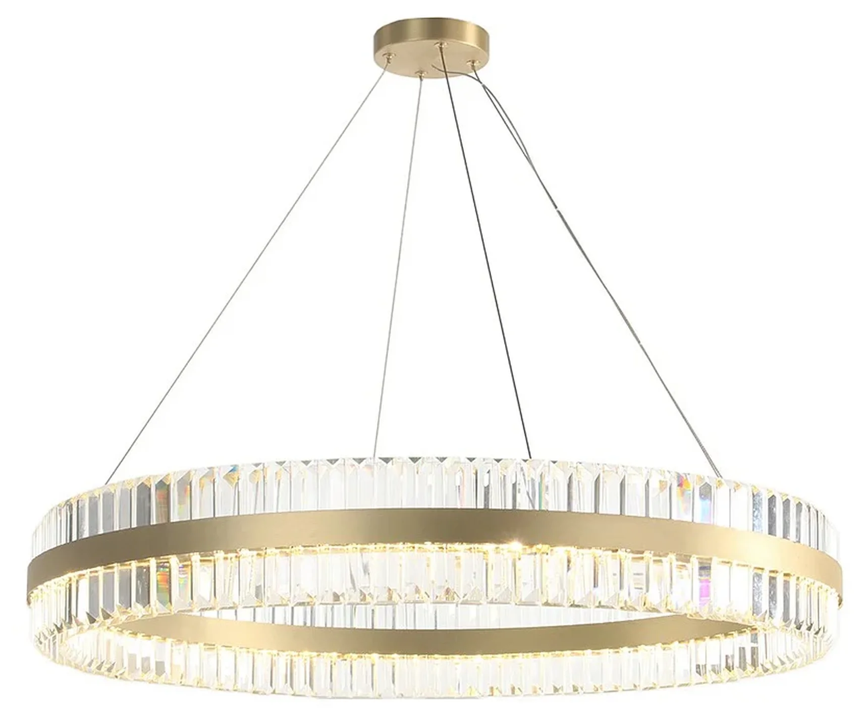 NEWPORT 10240 10241/80, Подвесной светильник, Brass Clear crystal D80*H15 cm G4 LED 32*4W