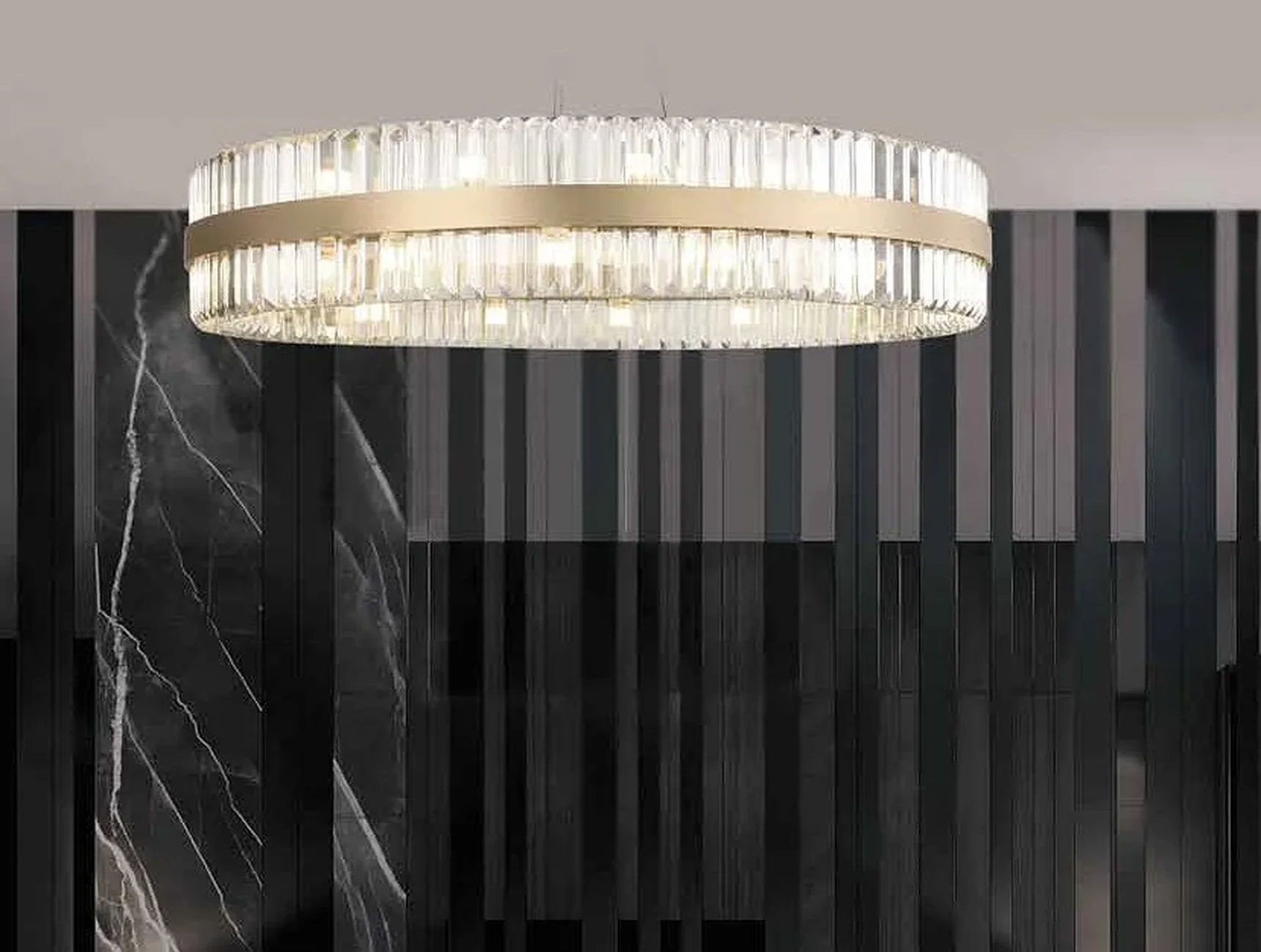 NEWPORT 10240 10241/80, Подвесной светильник, Brass Clear crystal D80*H15 cm G4 LED 32*4W