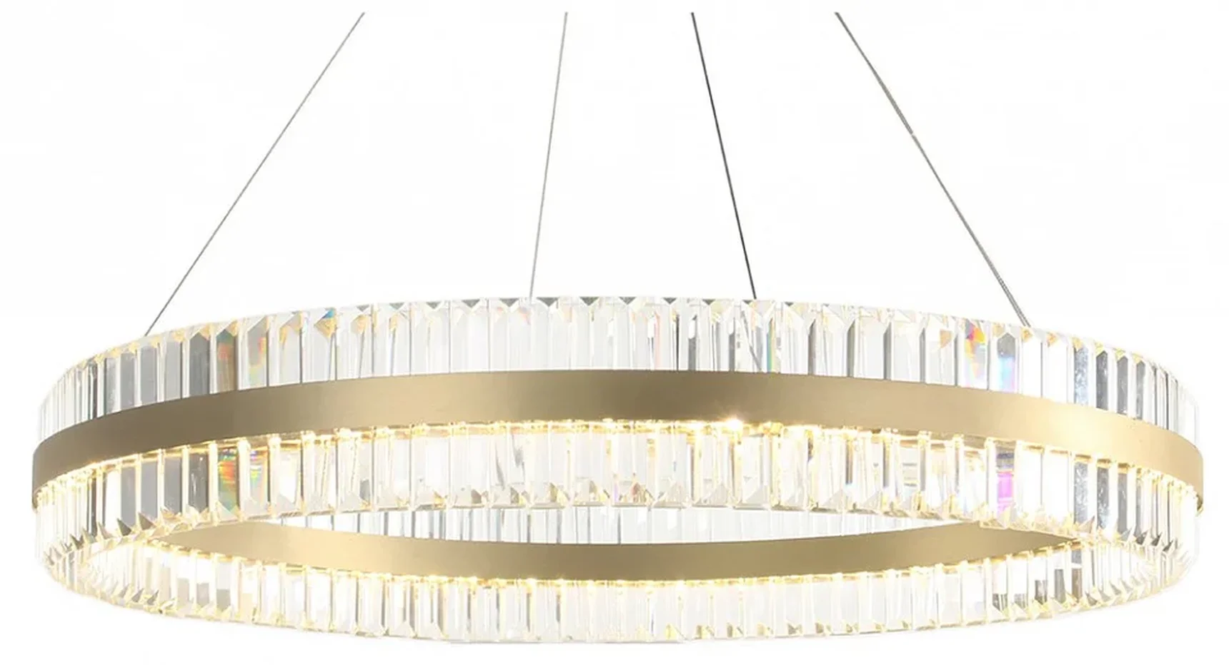 NEWPORT 10240 10241/80, Подвесной светильник, Brass Clear crystal D80*H15 cm G4 LED 32*4W