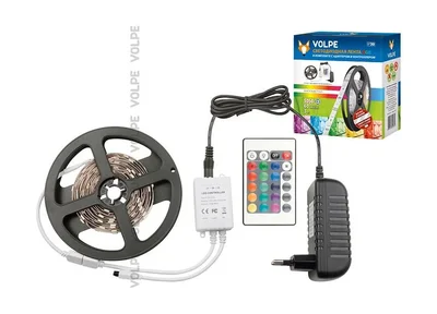 ULS-Q221 5050-60LED/m-IP20-3M-RGB RRP36C24 Комплект светодиодной ленты 3м. IP20. RGB. Адаптер 36Вт. Контроллер с пультом