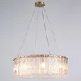 NEWPORT 10820 10826+2/S brass, Подвесной светильник, Matt Brass Clear crystal D60*H19,5 cm E14 8*60W