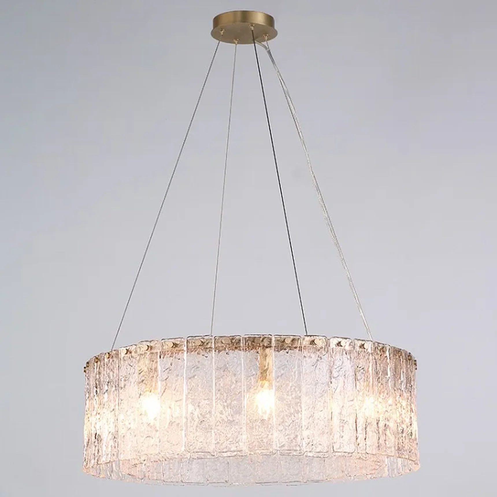 NEWPORT 10820 10826+2/S brass, Подвесной светильник, Matt Brass Clear crystal D60*H19,5 cm E14 8*60W