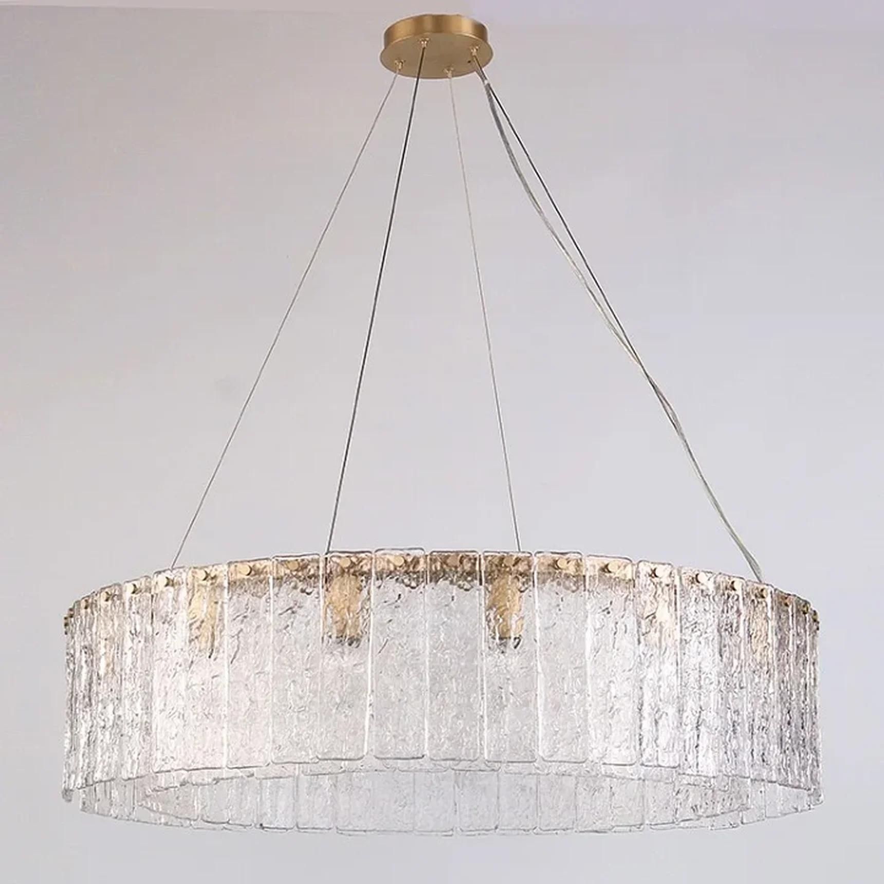 NEWPORT 10820 10826+4/S brass, Подвесной светильник, Matt Brass Clear crystal D80*H19,5cm E14 10*60W