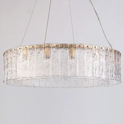 NEWPORT 10820 10826+4/S brass, Подвесной светильник, Matt Brass Clear crystal D80*H19,5cm E14 10*60W