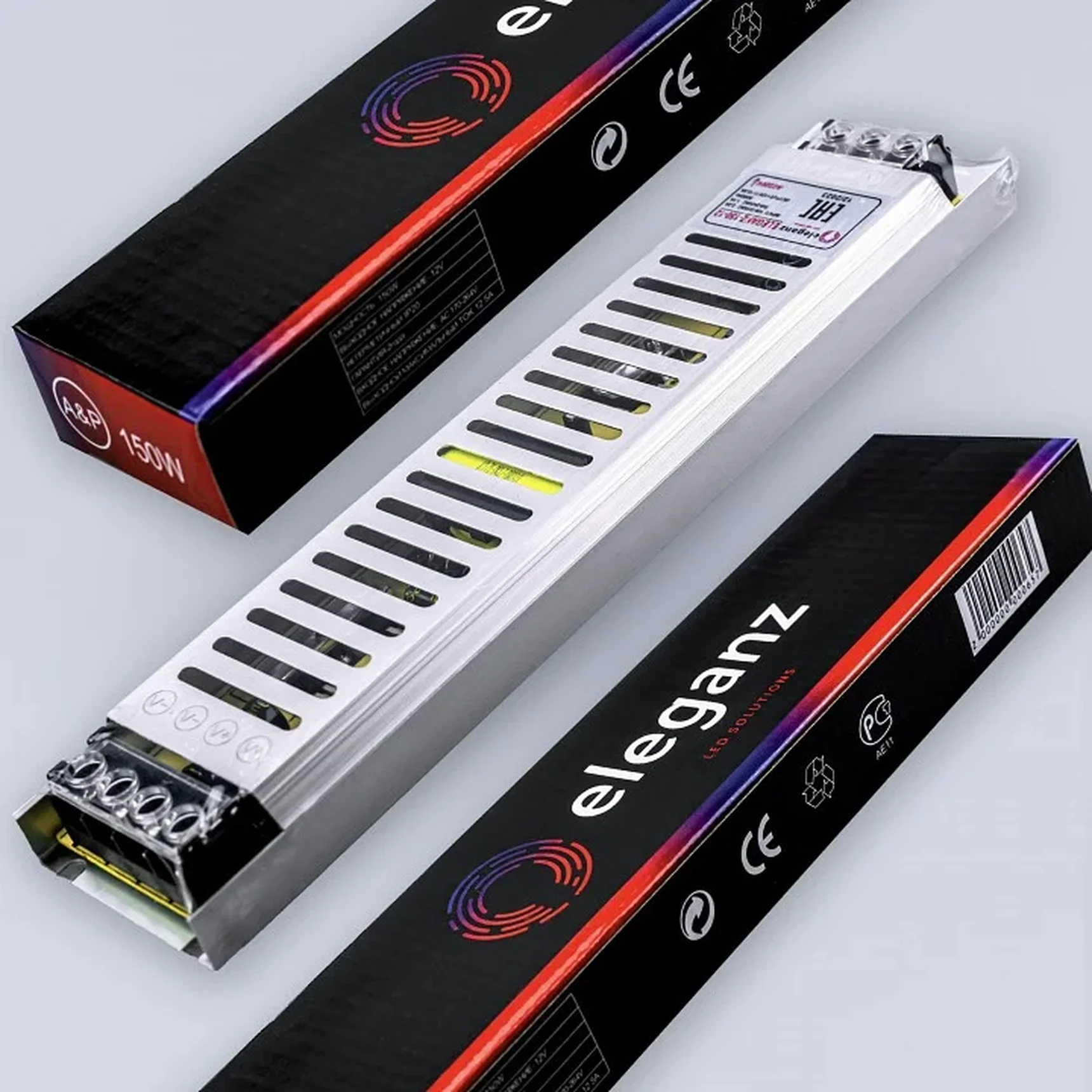12V Блок питания 150W негерм. СВЕРХУЗКИЙ IP20