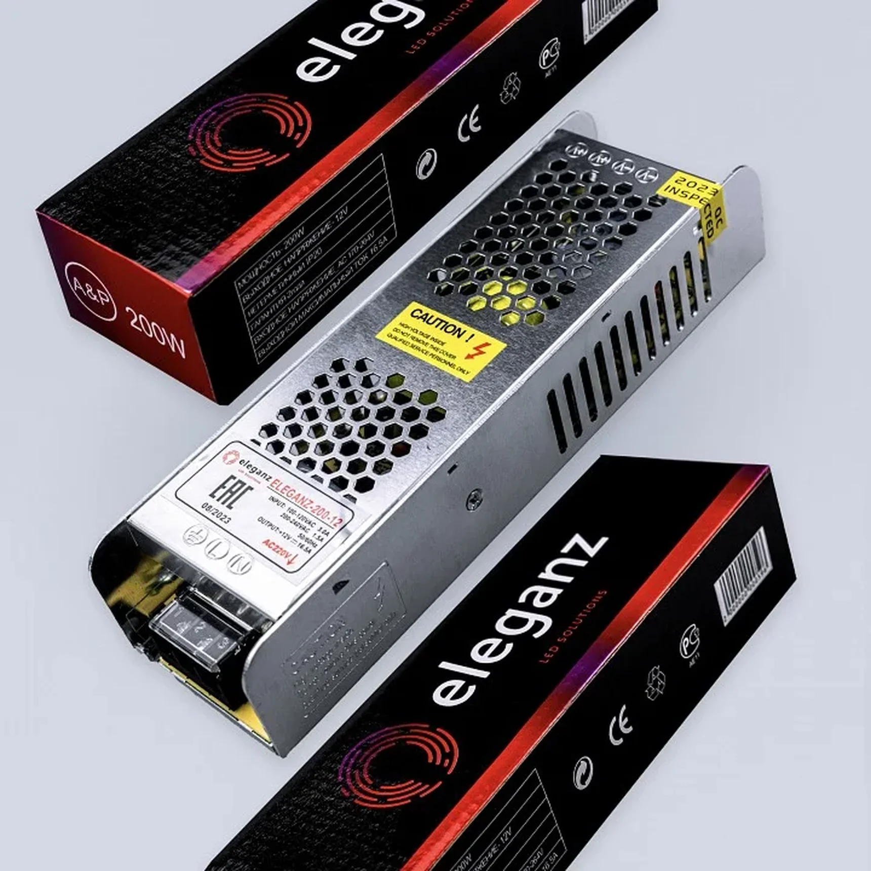 12V Блок питания 200W негерм. узкий IP20