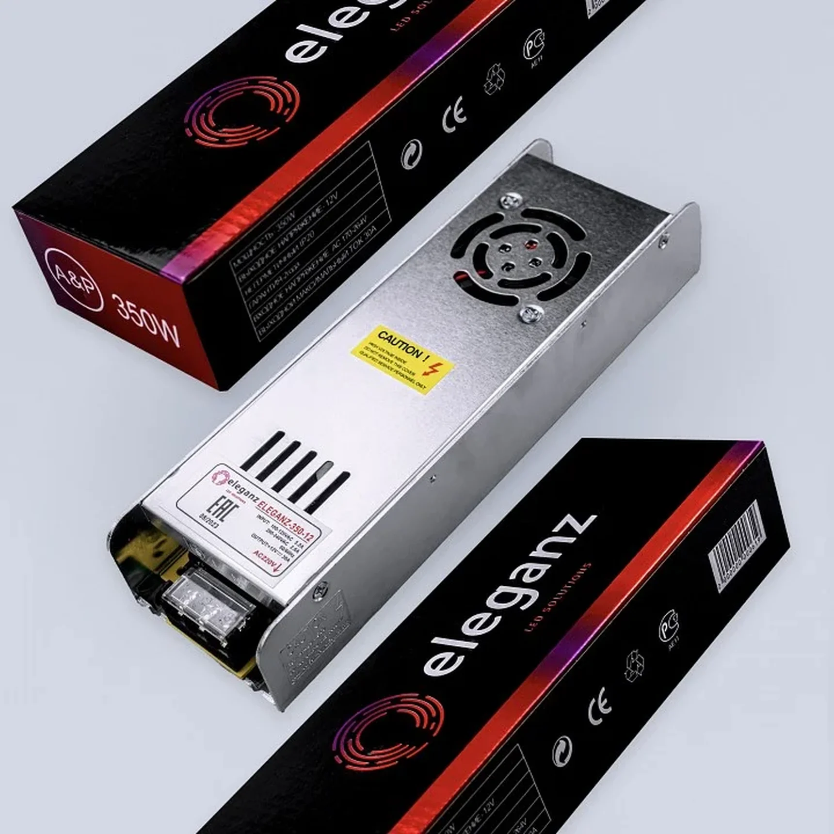 12V Блок питания 350W негерм. узкий IP20