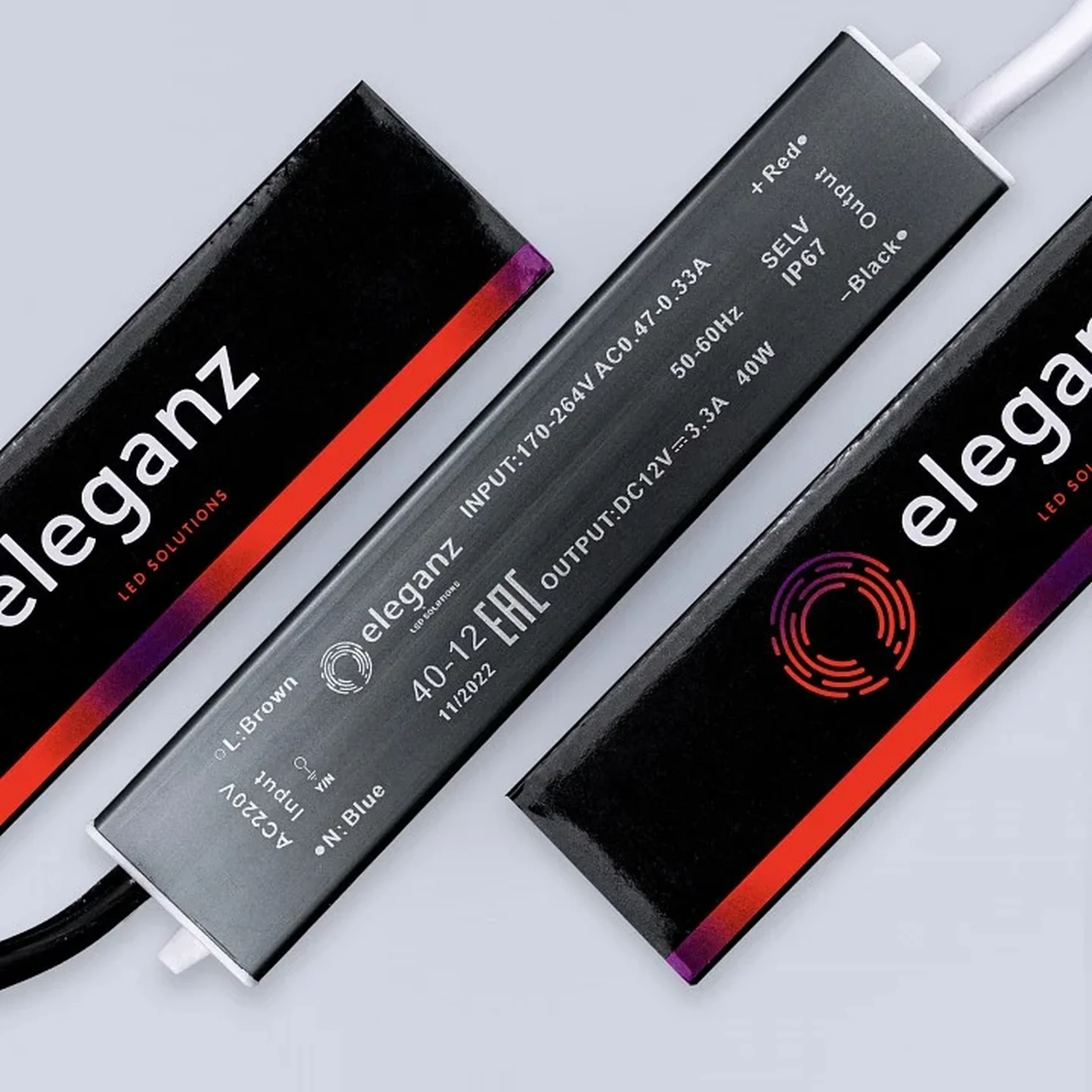 12V Блок питания 40W герм. IP67