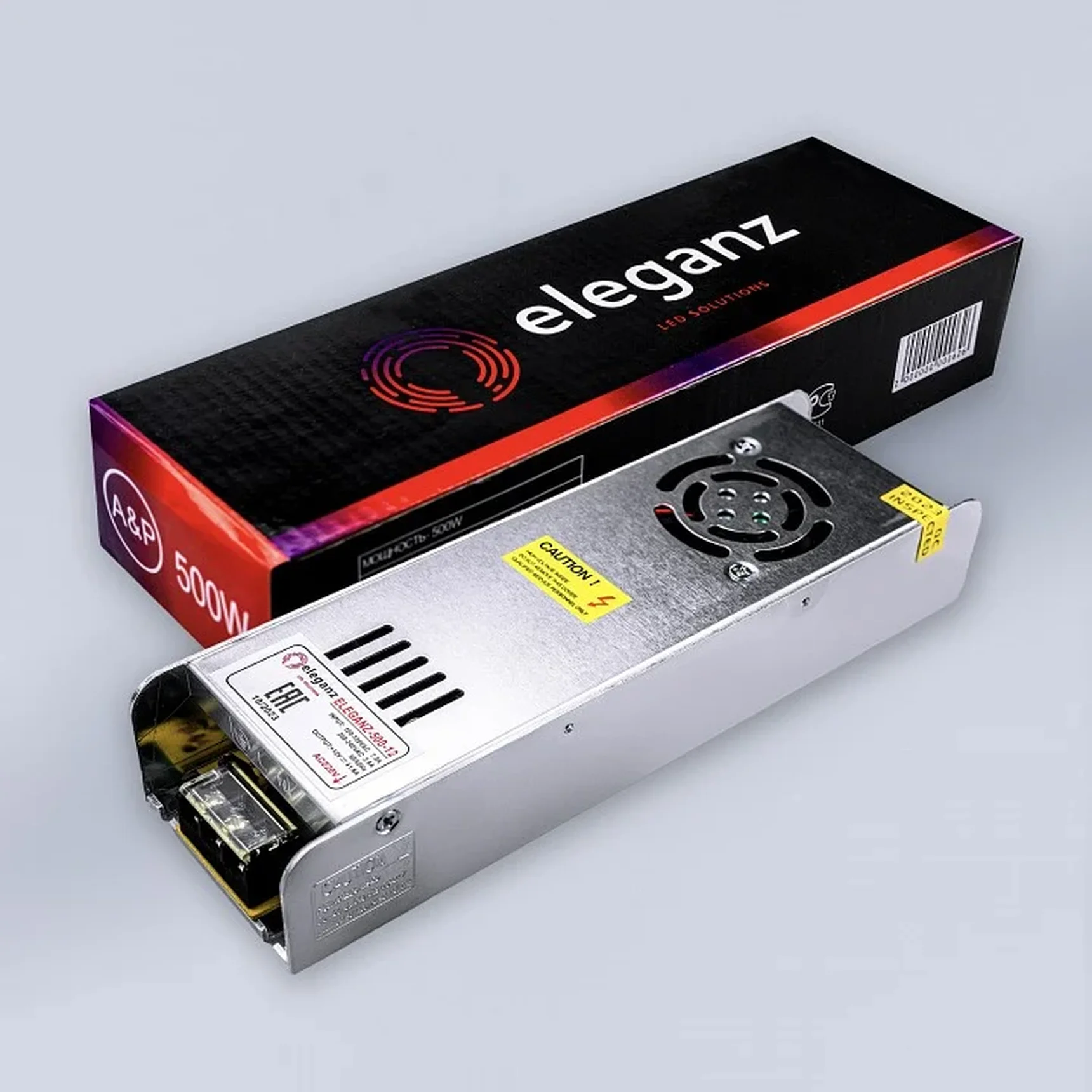 12V Блок питания 500W негерм. узкий IP20