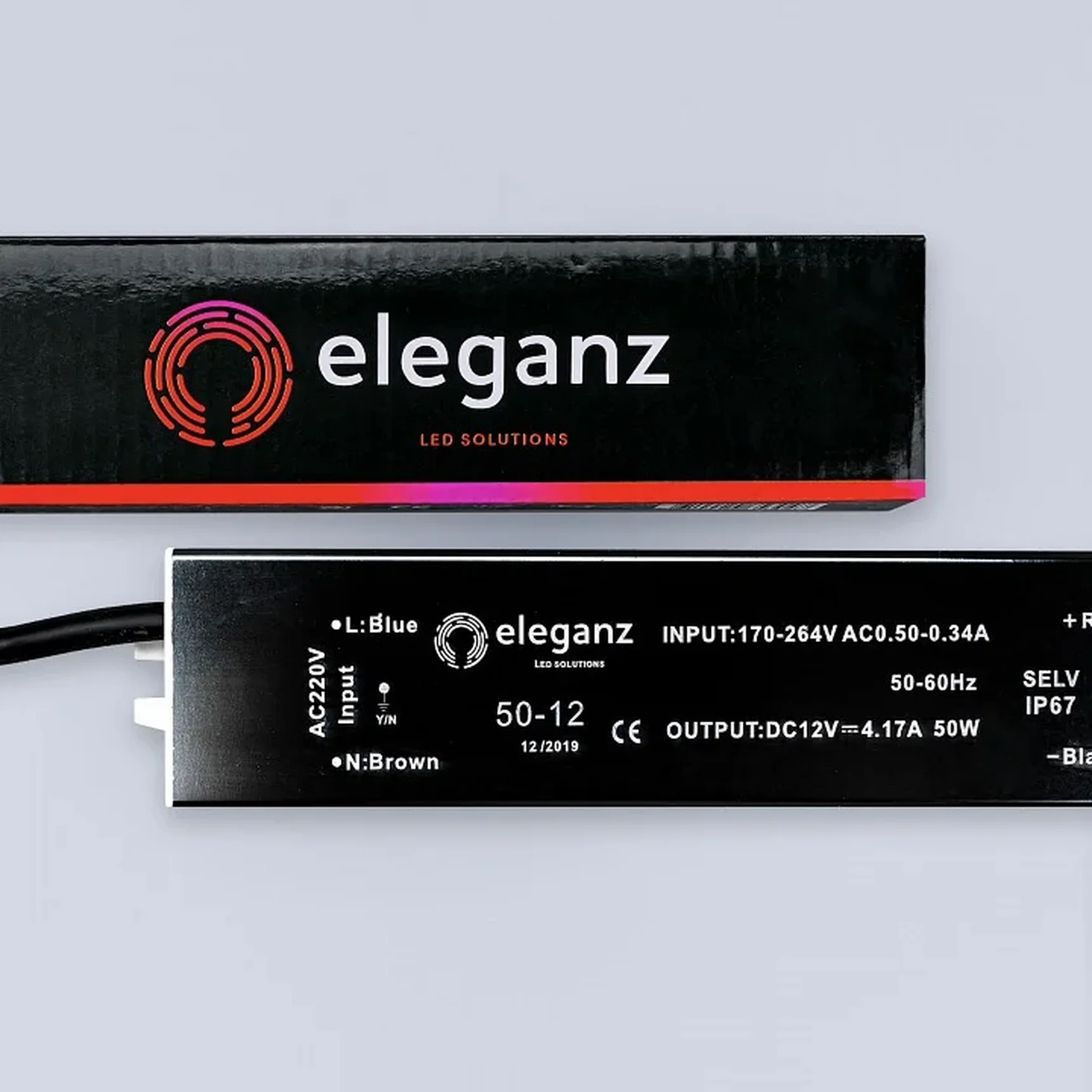 12V Блок питания 50W герм. IP67