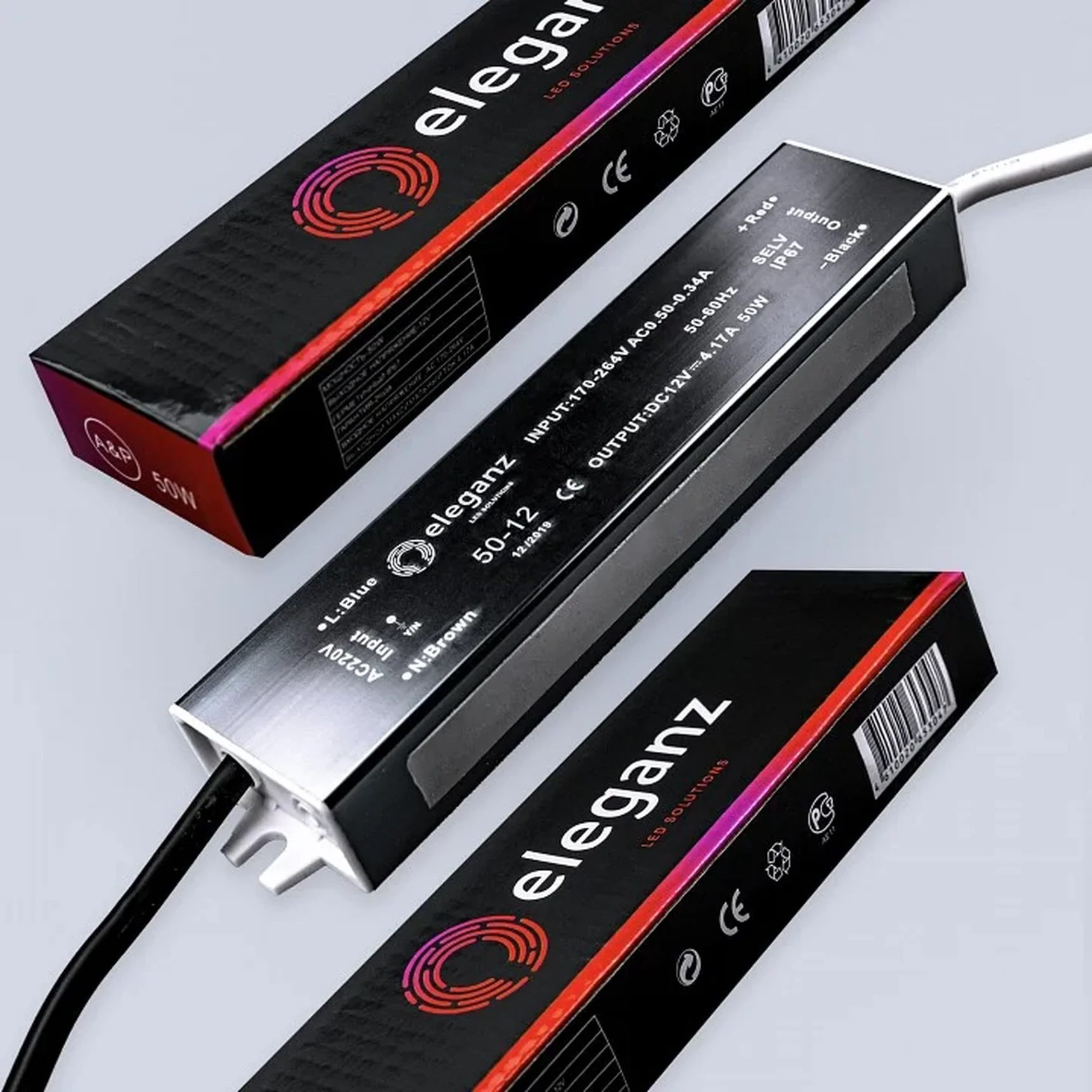 12V Блок питания 50W герм. IP67