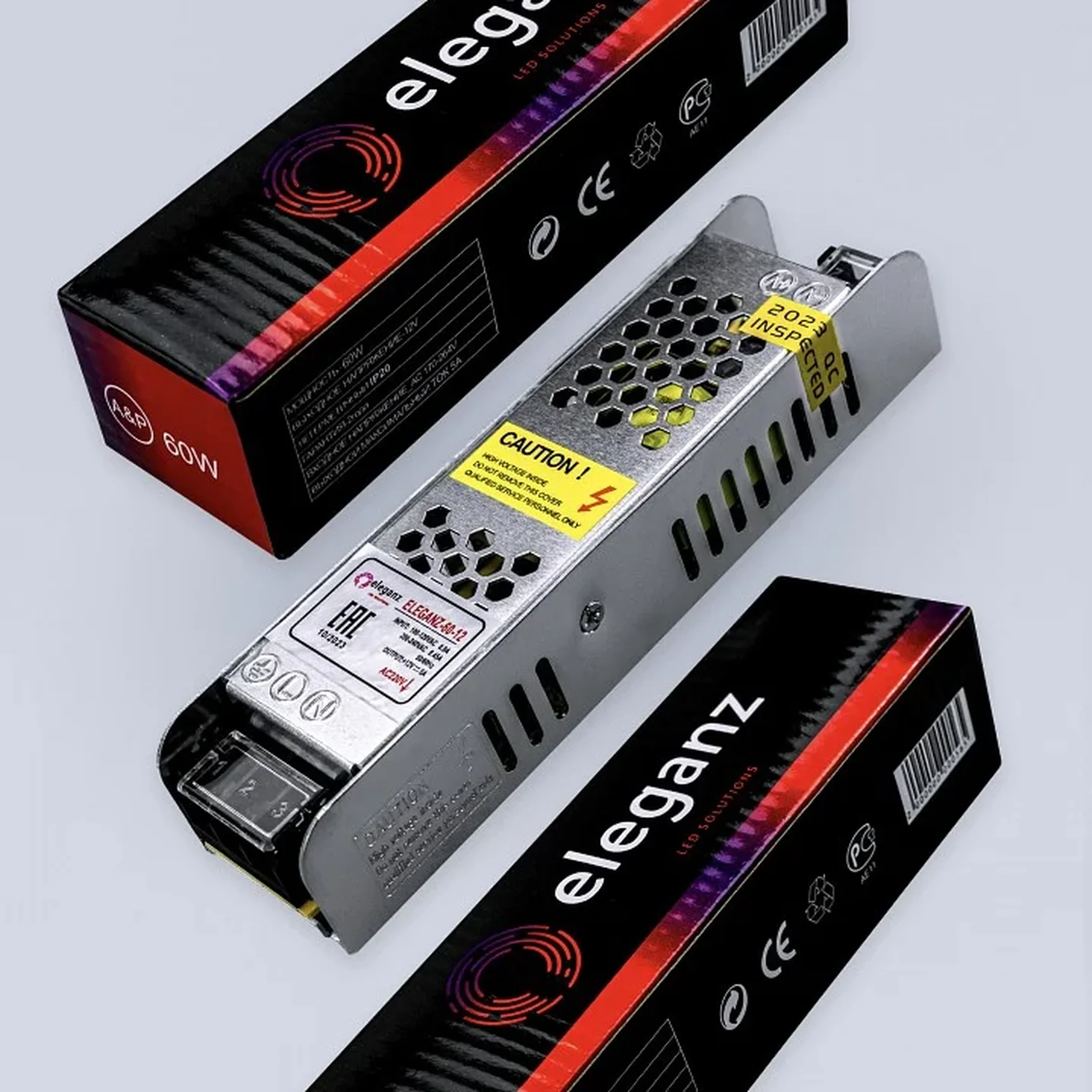 12V Блок питания 60W негерм. узкий IP20