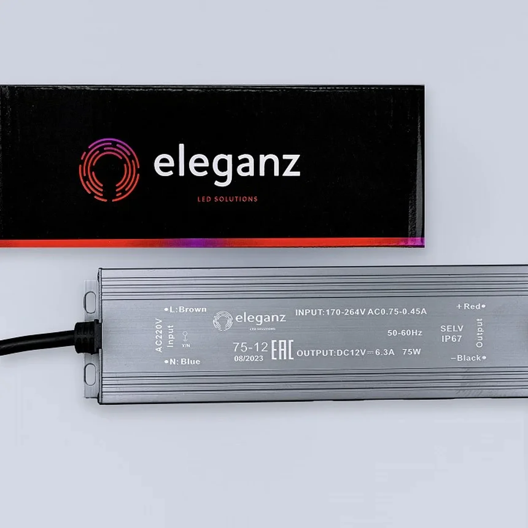 12V Блок питания 75W герм. IP67
