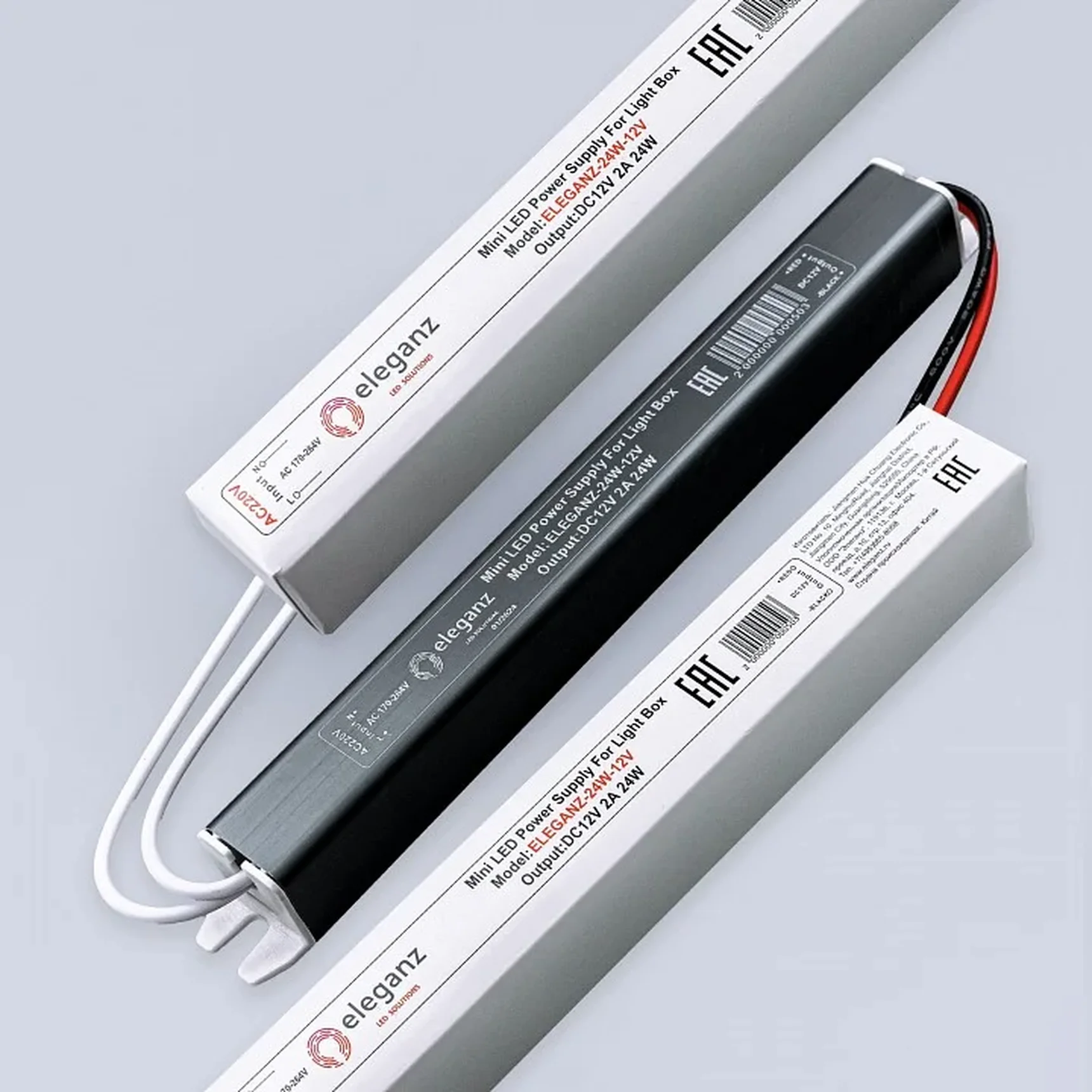 12V Блок питания 24W КАРАНДАШ негерм. узкий IP20