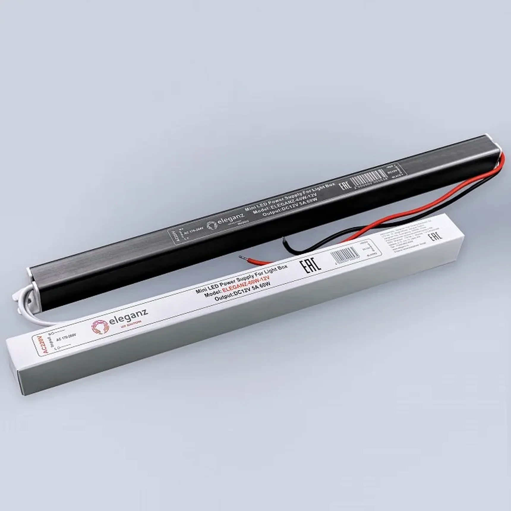 12V Блок питания 60W КАРАНДАШ негерм. узкий IP20