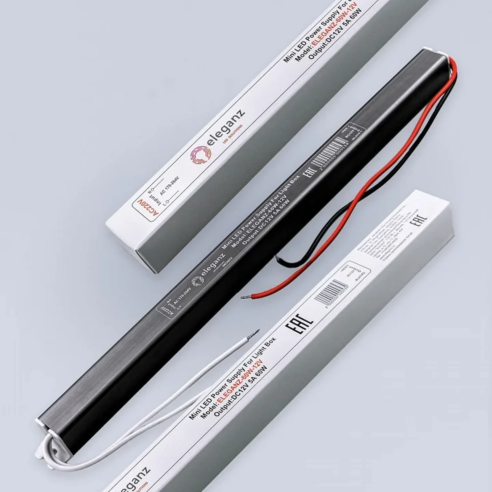 12V Блок питания 60W КАРАНДАШ негерм. узкий IP20