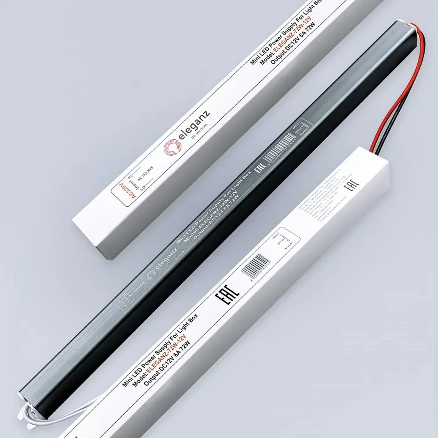 12V Блок питания 72W КАРАНДАШ негерм. узкий IP20