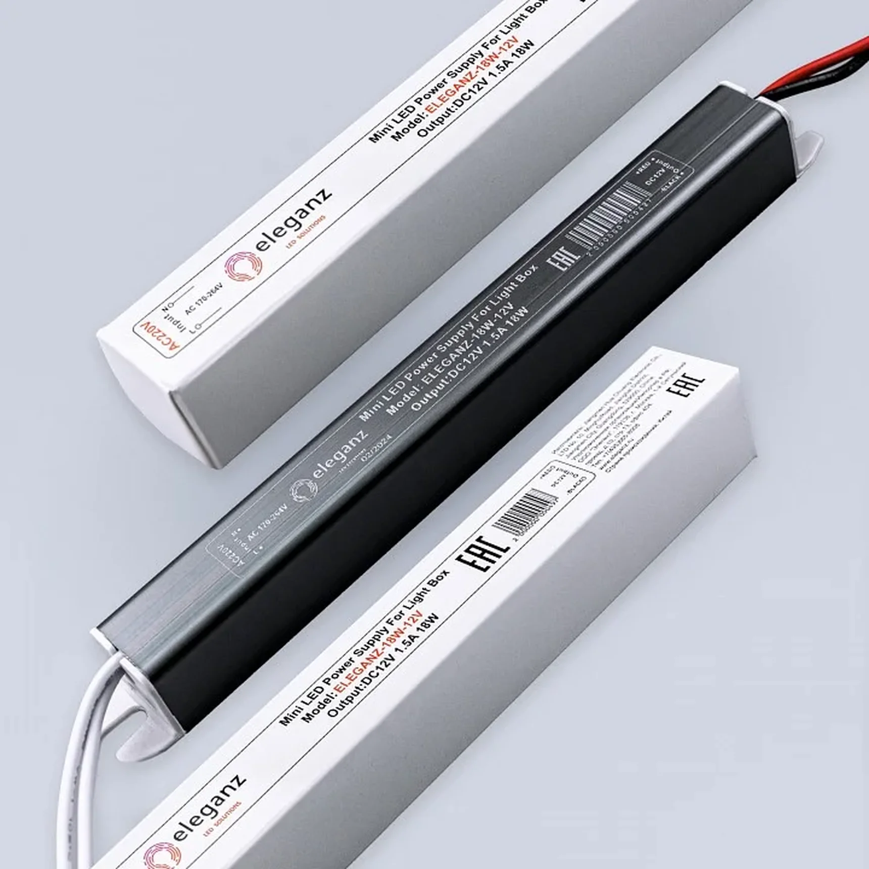 12V Блок питания 18W КАРАНДАШ негерм.узкий IP20