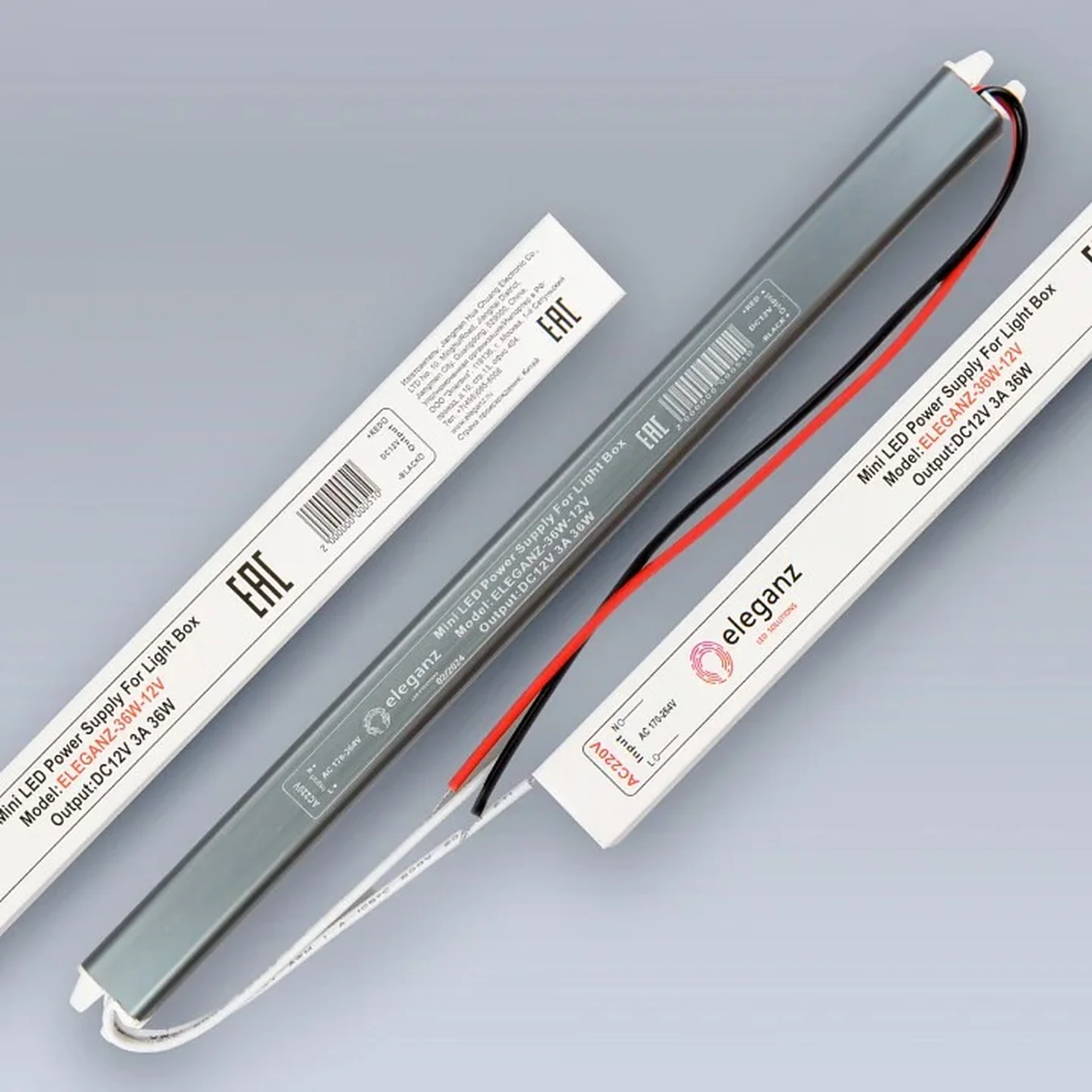 12V Блок питания 36W КАРАНДАШ негерм. узкий IP20