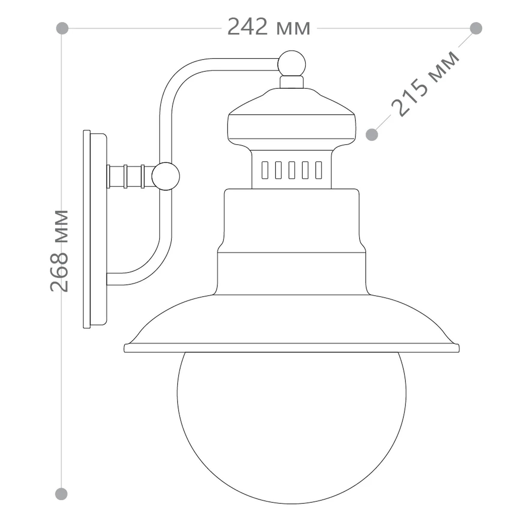 Светильник садово-парковый Feron PL571 на стену вниз 60W 230V E27, черный