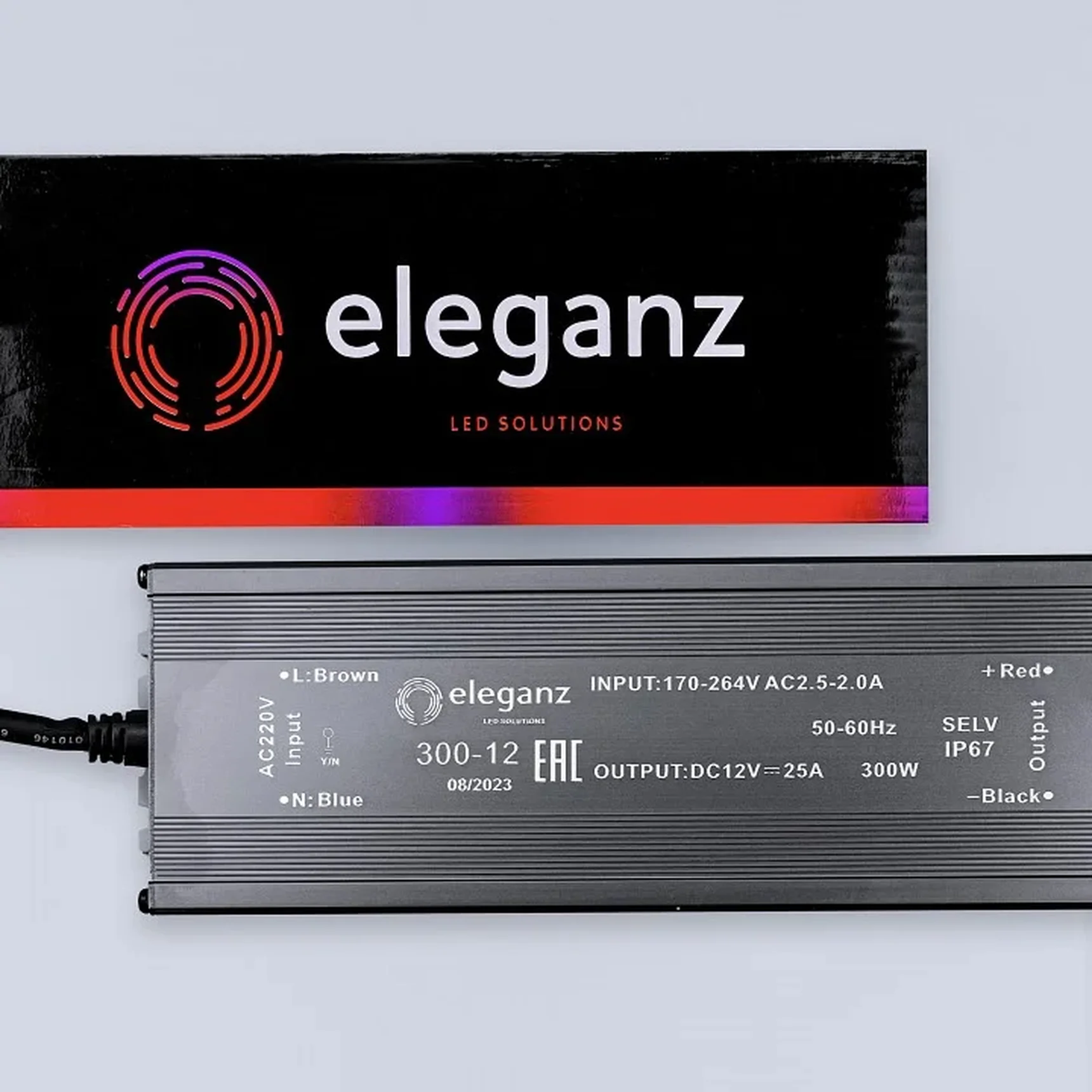 12V Блок питания 300W герм. IP67
