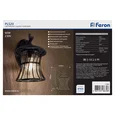 Светильник садово-парковый Feron PL520 на стену вниз 60W E27 230V, черный