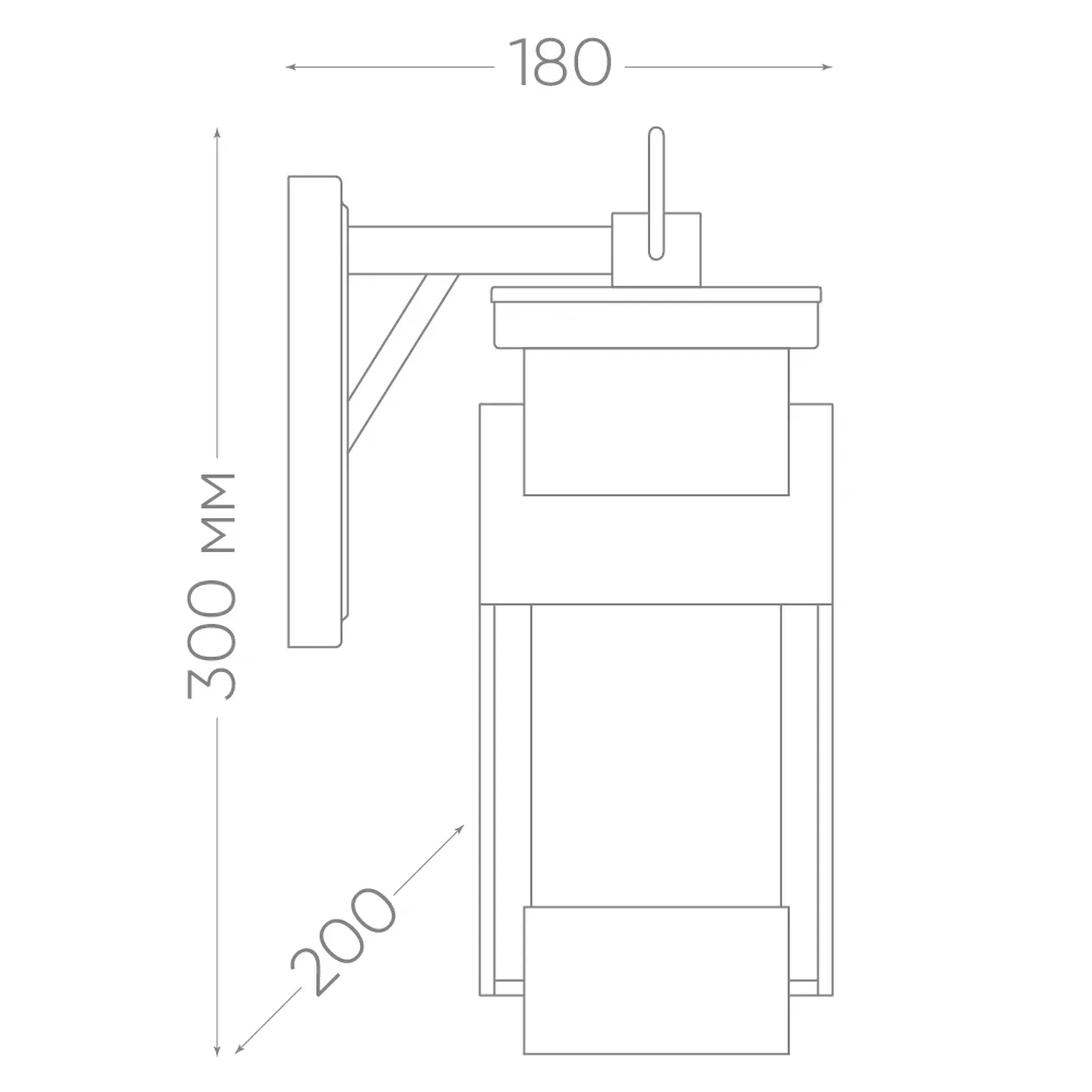 Светильник садово-парковый Feron PL530 на стену вниз 60W E27 230V, черный