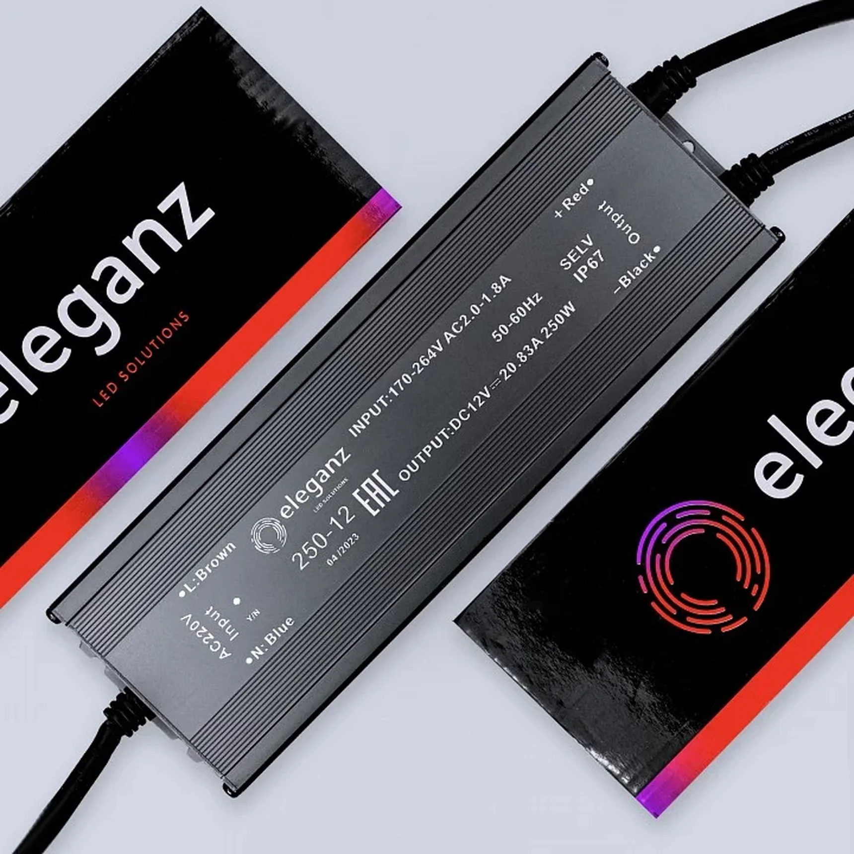 12V Блок питания 250W герм. IP67