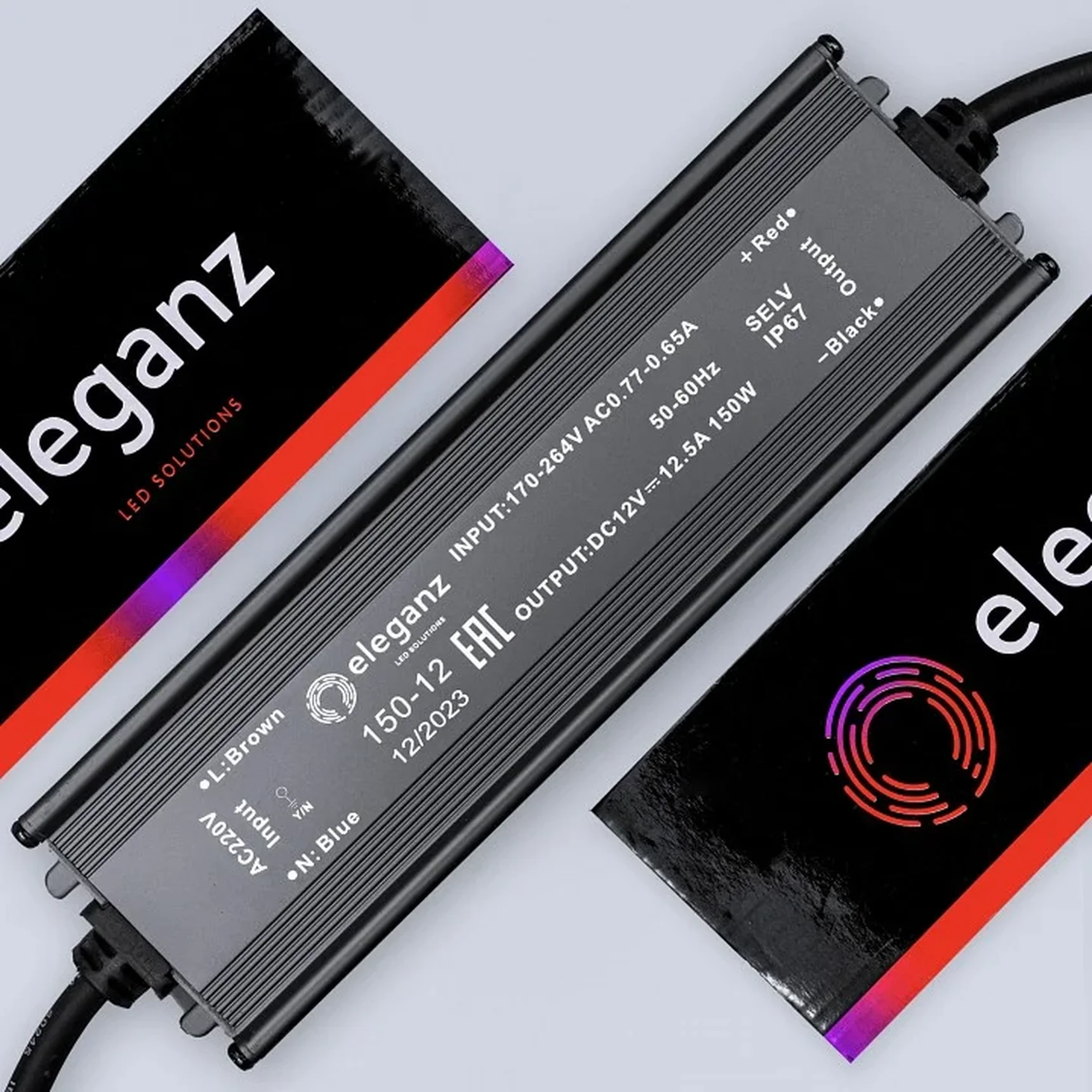 12V Блок питания 150W герм. IP67