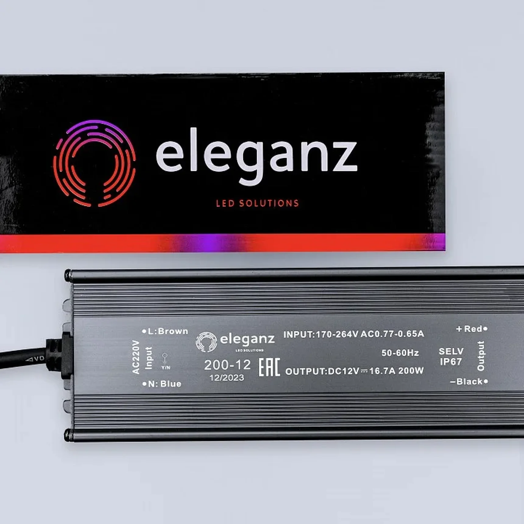 12V Блок питания 200W герм. IP67