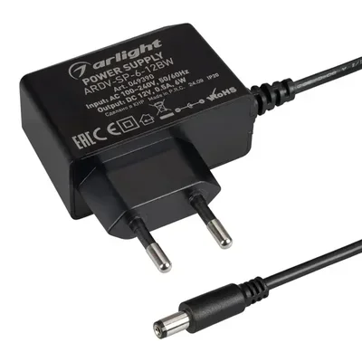 Блок питания ARDV-SP-6-12BW (12V, 0.5A, 6W) (Arlight, Адаптер, 5 лет)