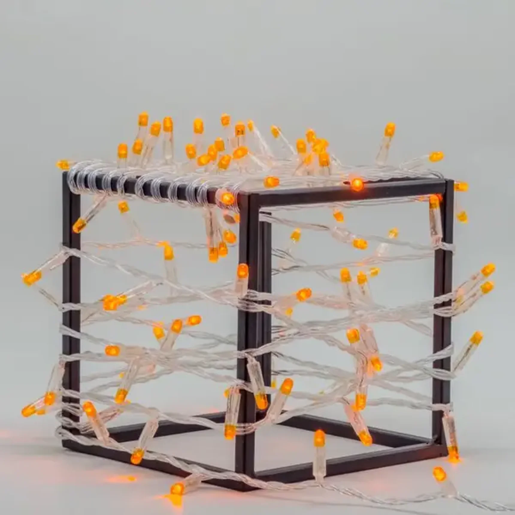 Гирлянда Нить с Колпачком 10м Оранжевая 220В, 100 LED, Провод Прозрачный ПВХ, IP65