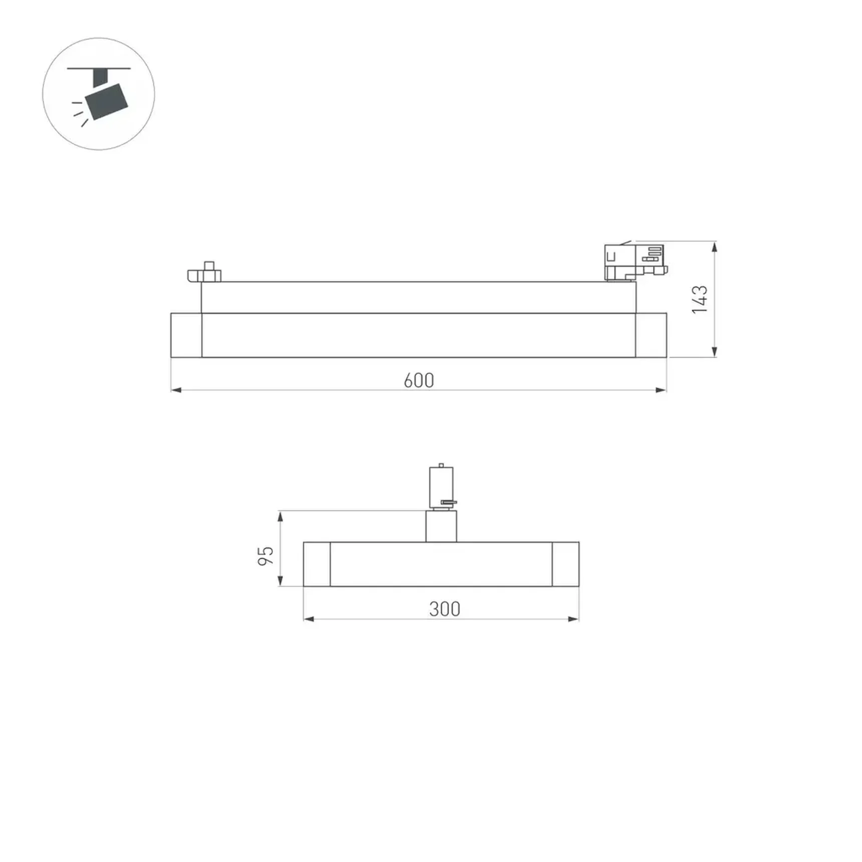 Светильник LGD-AFINA-4TR-S600x300-50W Day4000 (BK, 110 deg, 230V) (Arlight, IP20 Металл, 5 лет), 035495