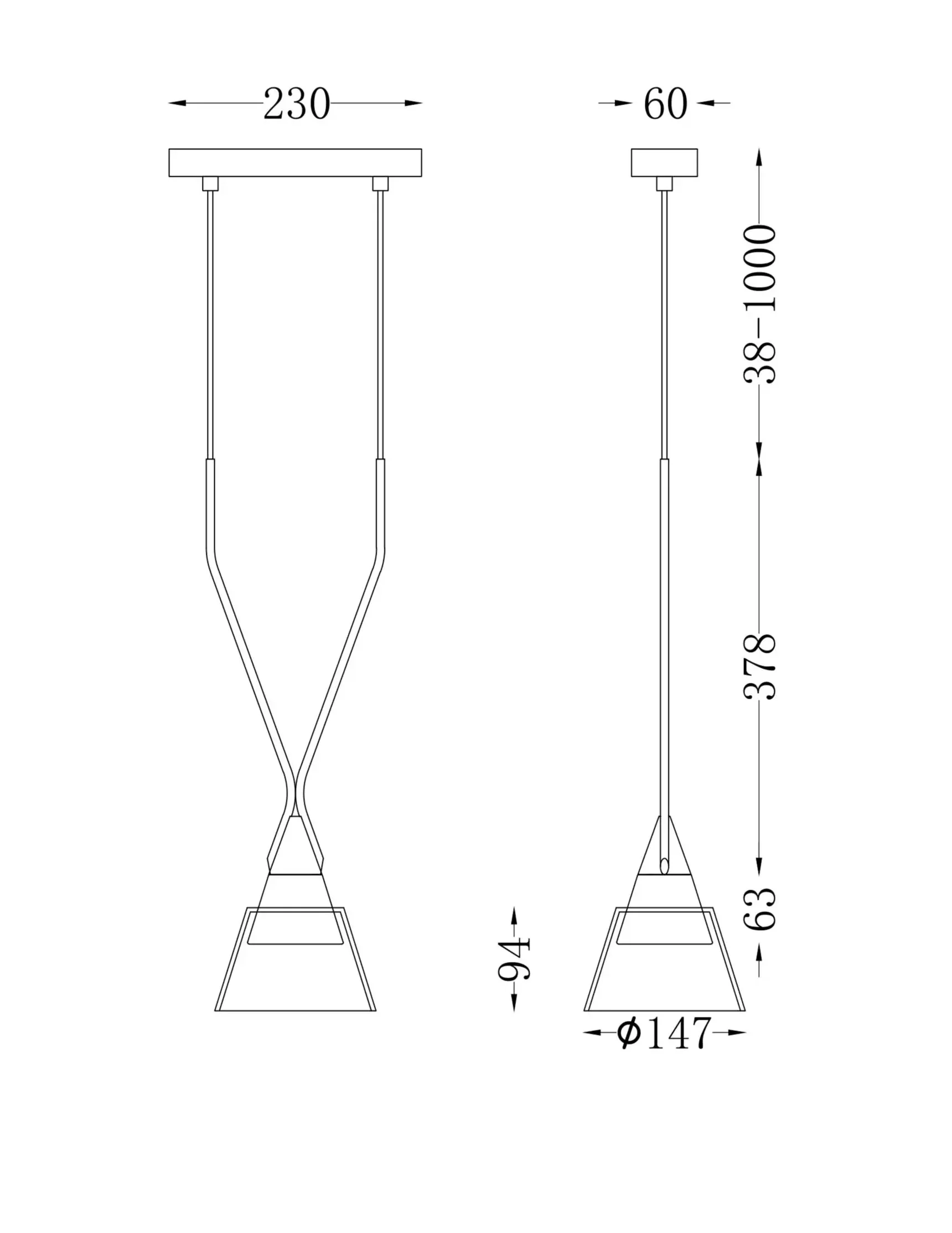 Подвесной светильник Hilo GU10x1, P063PL-01B