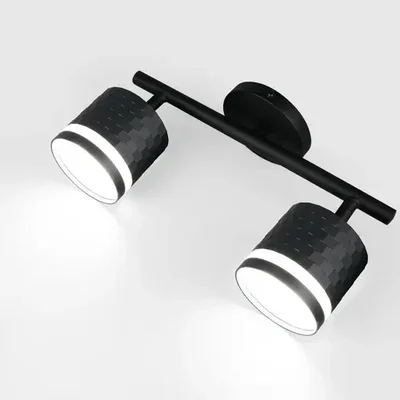 Спот на основании GWL-2GX53-M-IP20 Двойной Черный С боковым рассеивателем Кирпич