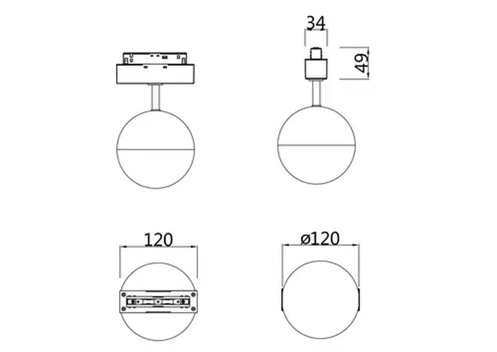 Трековый светильник Kiat S35 4000K 10Вт, TR017-2-10W4K-B