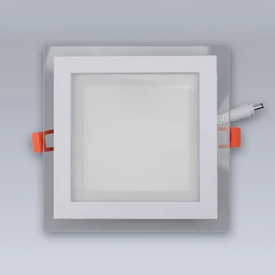 СТЕКЛО Квадрат 12W холодный 6000К Светодиодный встраиваемый светильник 220V